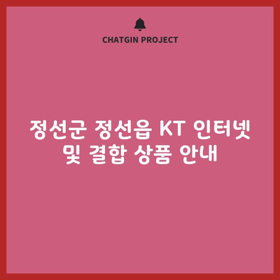 정선군 정선읍 KT 인터넷 및 결합 상품 안내