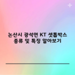 논산시 광석면 KT 셋톱박스 종류 및 특징 알아보기