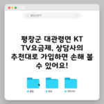 평창군 대관령면 KT TV요금제, 상담사의 추천대로 가입하면 손해 볼 수 있어요!