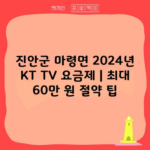 진안군 마령면 2024년 KT TV 요금제 | 최대 60만 원 절약 팁