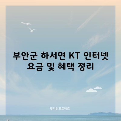 부안군 하서면 KT 인터넷 요금 및 혜택 정리