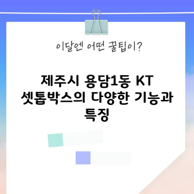 제주시 용담1동 KT 셋톱박스의 다양한 기능과 특징