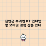 진안군 부귀면 KT 인터넷 및 모바일 결합 상품 안내