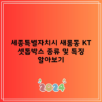 세종특별자치시 새롬동 KT 셋톱박스 종류 및 특징 알아보기