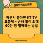 익산시 금마면 KT TV 요금제 – 손해 없이 최대 60만 원 절약하는 방법