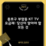 종로구 부암동 KT TV 요금제: 당신이 알아야 할 모든 것