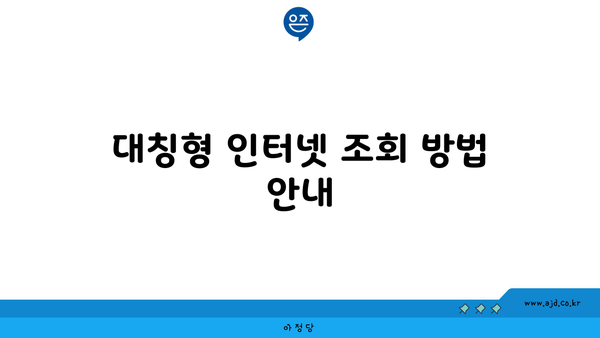 대칭형 인터넷 조회 방법 안내