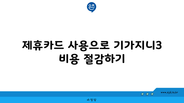 제휴카드 사용으로 기가지니3 비용 절감하기