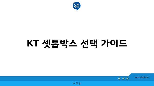 KT 셋톱박스 선택 가이드