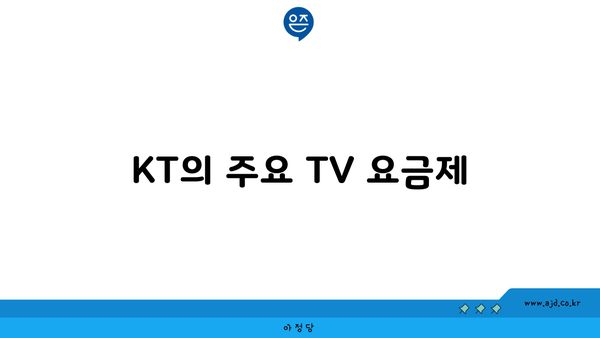 KT의 주요 TV 요금제