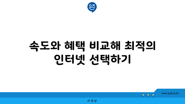 속도와 혜택 비교해 최적의 인터넷 선택하기