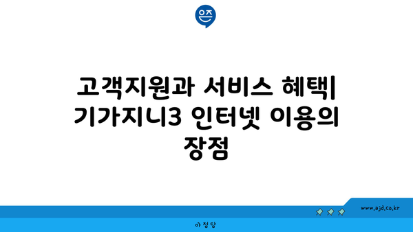 고객지원과 서비스 혜택| 기가지니3 인터넷 이용의 장점