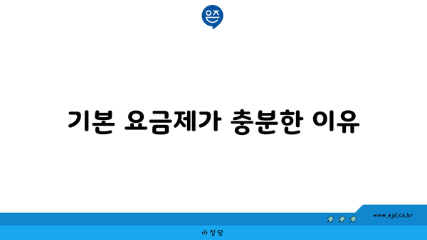 기본 요금제가 충분한 이유