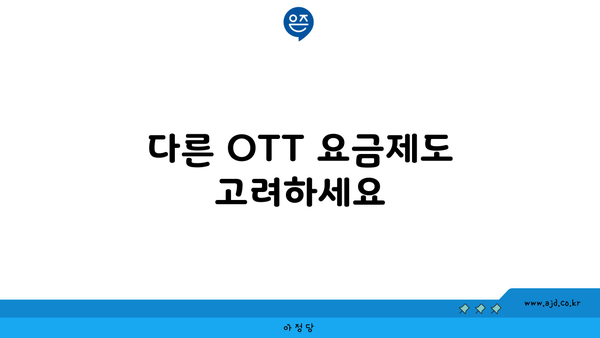 다른 OTT 요금제도 고려하세요