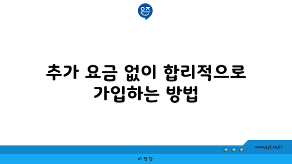 추가 요금 없이 합리적으로 가입하는 방법