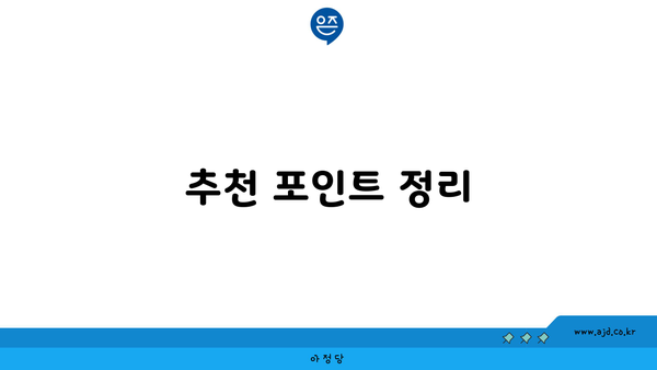 추천 포인트 정리