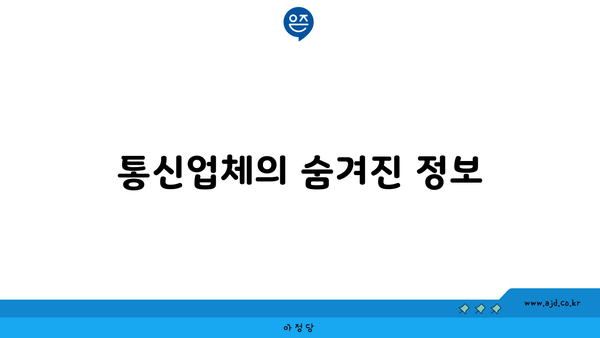 통신업체의 숨겨진 정보