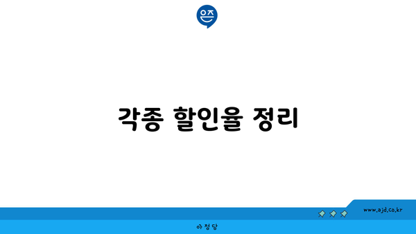 각종 할인율 정리