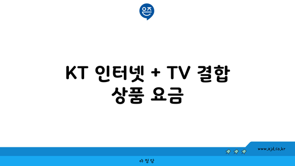 KT 인터넷 + TV 결합 상품 요금