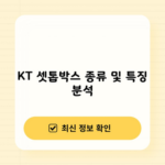 KT 셋톱박스 종류 및 특징 분석