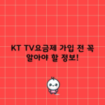 KT TV요금제 가입 전 꼭 알아야 할 정보!