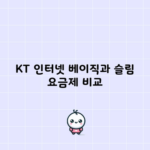 KT 인터넷 베이직과 슬림 요금제 비교