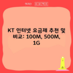 KT 인터넷 요금제 추천 및 비교: 100M, 500M, 1G