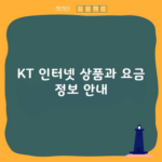 KT 인터넷 상품과 요금 정보 안내