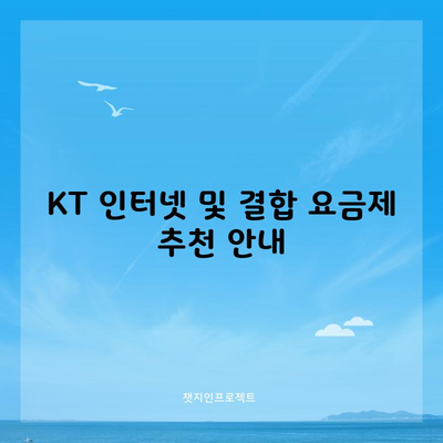 KT 인터넷 및 결합 요금제 추천 안내