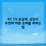 KT TV 요금제, 상담사 추천에 따른 손해를 피하는 법