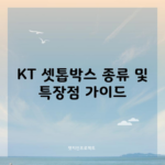 KT 셋톱박스 종류 및 특장점 가이드