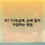 KT TV요금제, 손해 없이 가입하는 방법