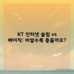 KT 인터넷 슬림 vs 베이직: 비쌀수록 좋을까요?