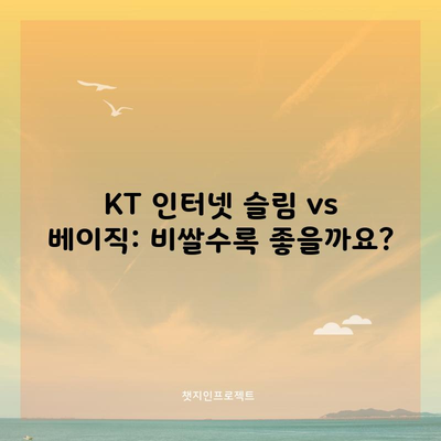 KT 인터넷 슬림 vs 베이직: 비쌀수록 좋을까요?