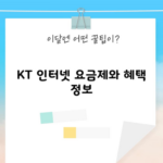 KT 인터넷 요금제와 혜택 정보