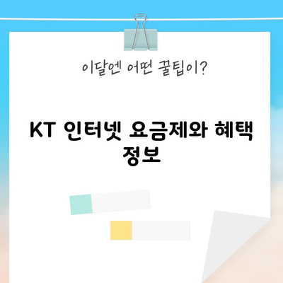 KT 인터넷 요금제와 혜택 정보