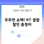 모르면 손해! KT 결합 할인 총정리