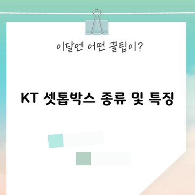 KT 셋톱박스 종류 및 특징