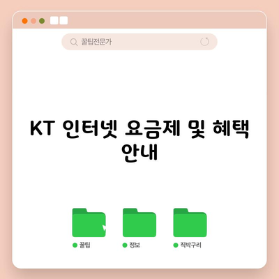 KT 인터넷 요금제 및 혜택 안내