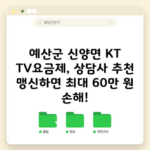 예산군 신양면 KT TV요금제, 상담사 추천 맹신하면 최대 60만 원 손해!