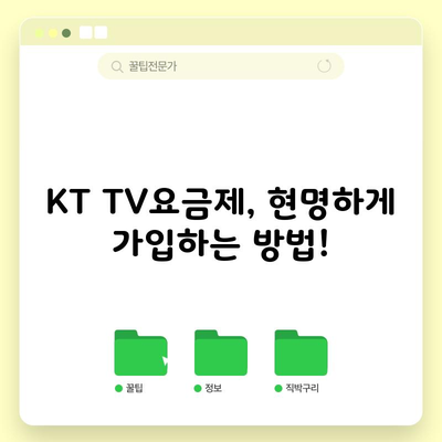 KT TV요금제, 현명하게 가입하는 방법!