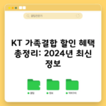 KT 가족결합 할인 혜택 총정리: 2024년 최신 정보