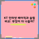 KT 인터넷 베이직과 슬림 비교: 무엇이 더 나을까?