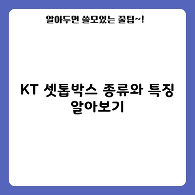 KT 셋톱박스 종류와 특징 알아보기