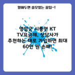 영암군 시종면 KT TV요금제, 상담사가 추천하는 대로 가입하면 최대 60만 원 손해!