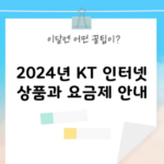 2024년 KT 인터넷 상품과 요금제 안내