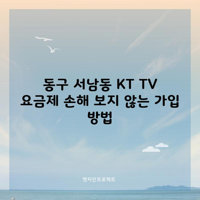 동구 서남동 KT TV 요금제 손해 보지 않는 가입 방법