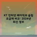 2024 최신 KT 인터넷 베이직 슬림 요금제 비교!