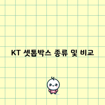 KT 셋톱박스 종류 및 비교