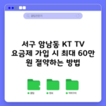 서구 암남동 KT TV 요금제 가입 시 최대 60만 원 절약하는 방법